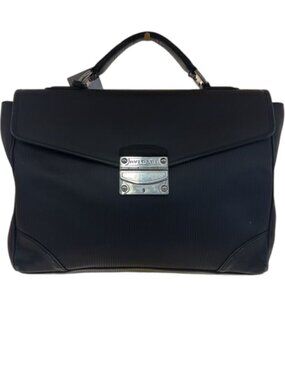 502166CR C1 Bvlgari Hand Bag Black Leather